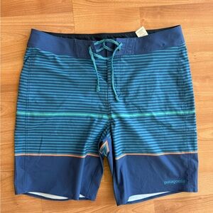 Patagonia Men's Striped Blue Swim Shorts 30” Waist